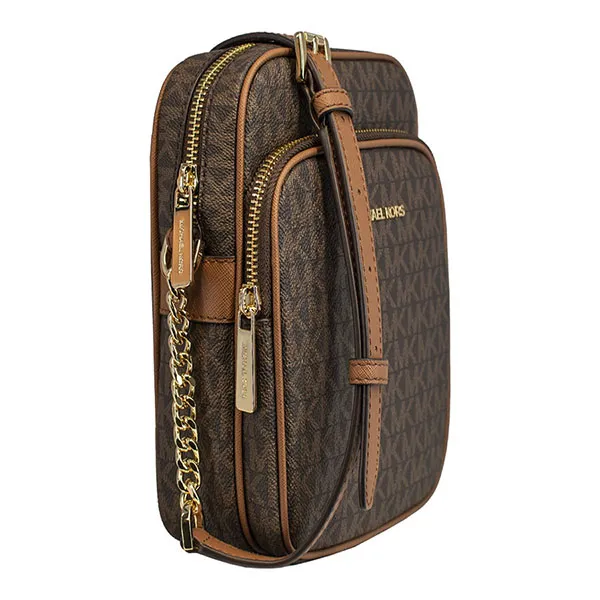 Túi Đeo Chéo Nữ Michael Kors MK Women's Adjustable Crossbody Strap Fabric Bag 35F1GTVC2B Màu Nâu Đen