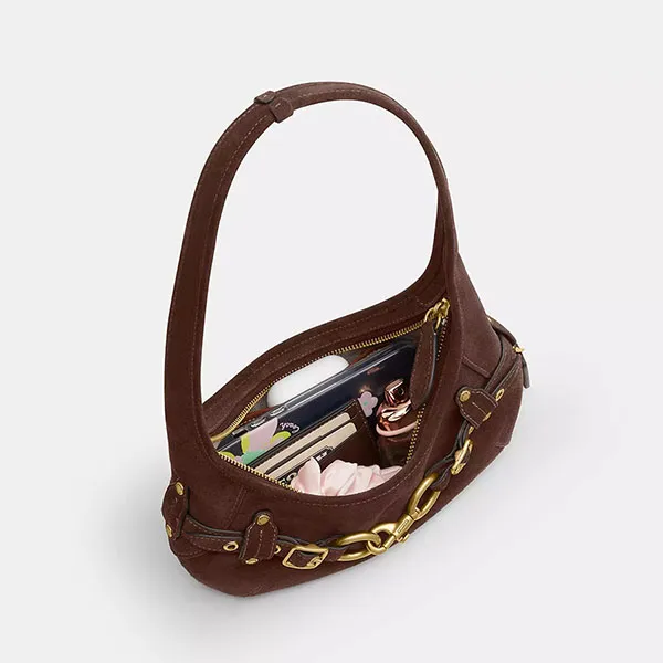Túi Đeo Vai Nữ Coach Belted Ergo Shoulder Bag 26 CEN81 Màu Nâu Trầm