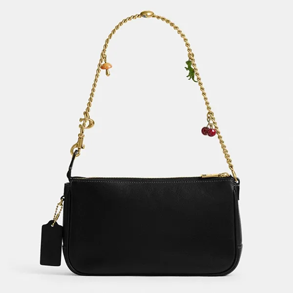 Túi Đeo Vai Nữ Coach Boxed Plaza Bag With Charm Chain Strap CFT39 Màu Đen
