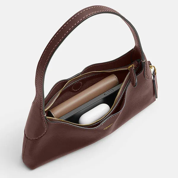 Túi Đeo Vai Nữ Coach Brooklyn Shoulder Bag 26 Màu Nâu Đậm