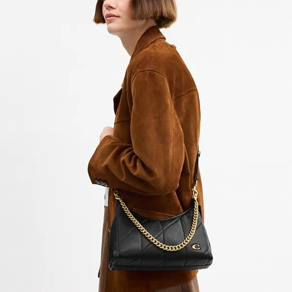Túi Đeo Vai Nữ Coach Juliet Shoulder Bag 25 With Quilting CDZ65 Màu Đen - Vàng