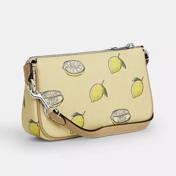 Túi Đeo Vai Nữ Coach Teri Mini Crossbody Bag With Lemon Print CAL21 Màu Vàng Be