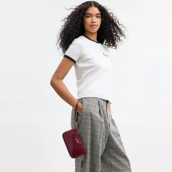 Túi Đeo Vai Nữ Coach Plaza Bag 18 Shoulder Bag CFT26 Màu Đỏ Đô