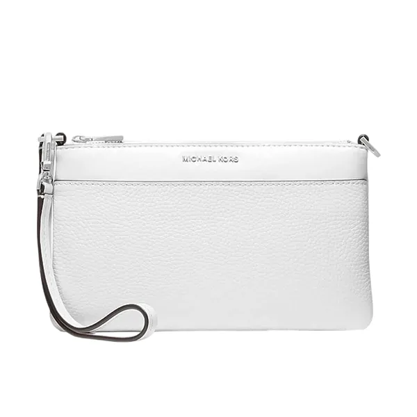 Túi Đeo Vai Nữ Michael Kors MK Jet Set Medium Pebbled Leather Convertible Wristlet 32F5SJ6F6L Màu Trắng