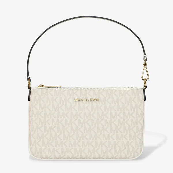 Túi Đeo Vai Nữ Michael Kors MK Jet Set Small Signature Logo Convertible Wristlet 35T4GTVW5V Màu Trắng