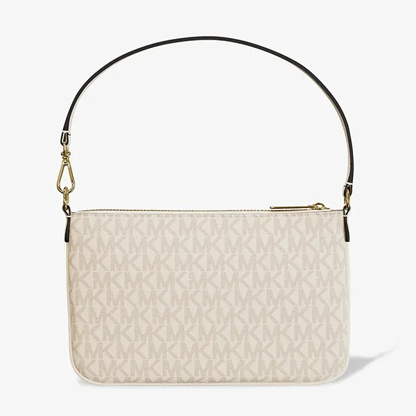 Túi Đeo Vai Nữ Michael Kors MK Jet Set Small Signature Logo Convertible Wristlet 35T4GTVW5V Màu Trắng