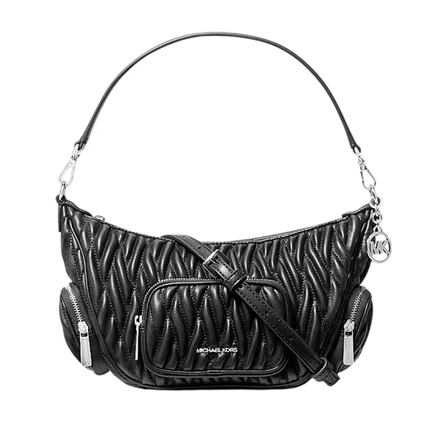Túi Đeo Vai Nữ Michael Kors MK Merritt Small Matelassé Convertible Shoulder Bag Màu Đen