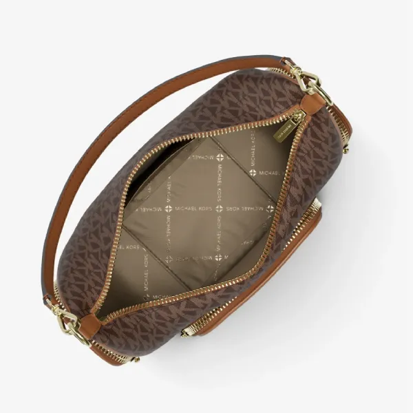 Túi Đeo Vai Nữ Michael Kors MK Merritt Small Signature Logo Convertible Shoulder Bag 35R6G0WC1B Màu Nâu