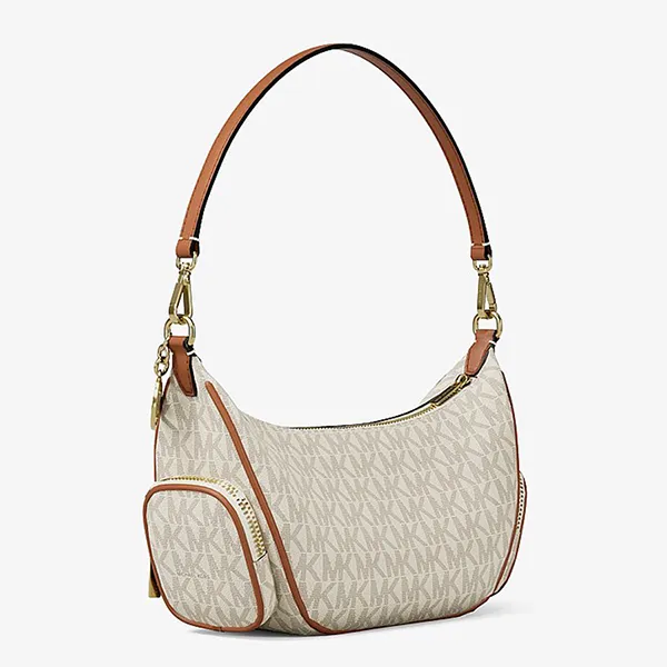 Túi Đeo Vai Nữ Michael Kors MK Merritt Small Signature Logo Convertible Shoulder Bag 35R6G0WC1B Màu Trắng