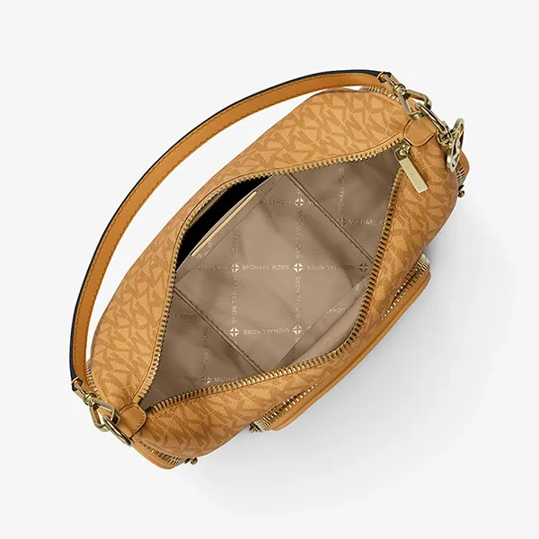 Túi Đeo Vai Nữ Michael Kors MK Merritt Small Signature Logo Convertible Shoulder Bag 35S6G0WC1V Màu Vàng