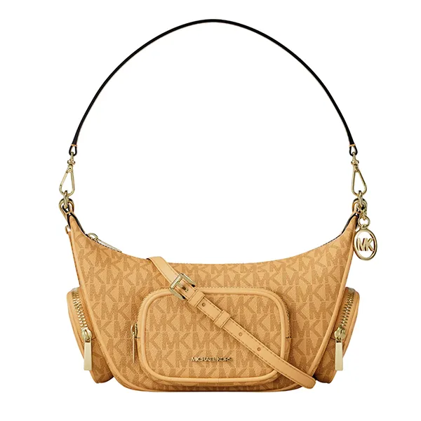 Túi Đeo Vai Nữ Michael Kors MK Merritt Small Signature Logo Convertible Shoulder Bag 35S6G0WC1V Màu Vàng