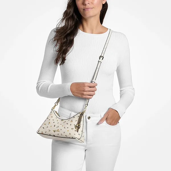 Túi Đeo Vai Nữ Michael Kors MK Sammy Small Floral Printed Convertible Crossbody Bag 35F6G8SC5I Màu Kem