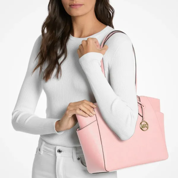 Túi Tote Nữ Michael Kors Marilyn Medium Saffiano Leather Tote Bag 35F5G6AT2L Màu Hồng
