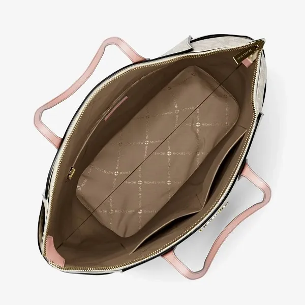 Túi Tote Nữ Michael Kors MK Marilyn Medium Signature Logo Tote Bag 35F5G6AT2B Màu Hồng Trắng
