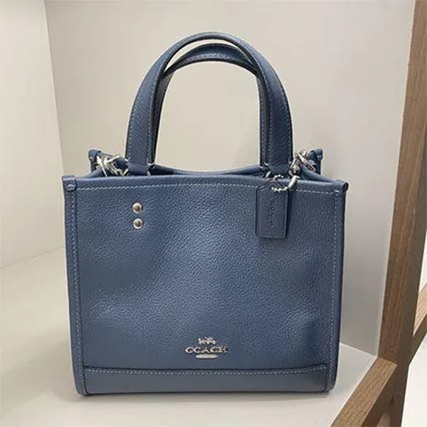Túi Xách Nữ Coach Dempsey Tote 22 Leather Tote Bag Blue Màu Xanh Blue