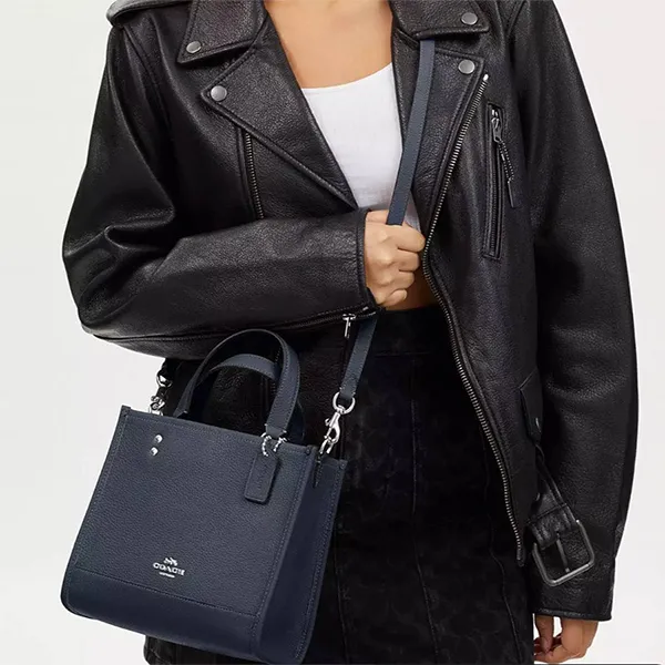 Túi Xách Nữ Coach Dempsey Tote 22 Leather Tote Bag Blue Màu Xanh Blue