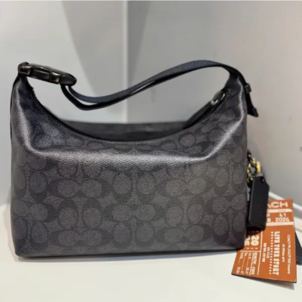 Túi Xách Tay Nam Coach Travel Kit With Speedclip In Signature Canvas CAN35 Màu Đen