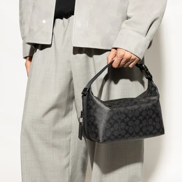 Túi Xách Tay Nam Coach Travel Kit With Speedclip In Signature Canvas CAN35 Màu Đen