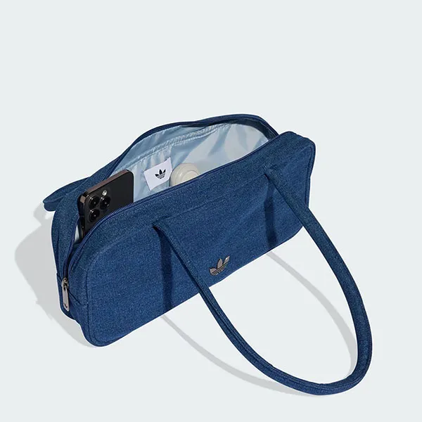 Túi Xách Tay Nữ Adidas Adicolor Long Denim Airliner Bag KD7875 Màu Xanh Đậm