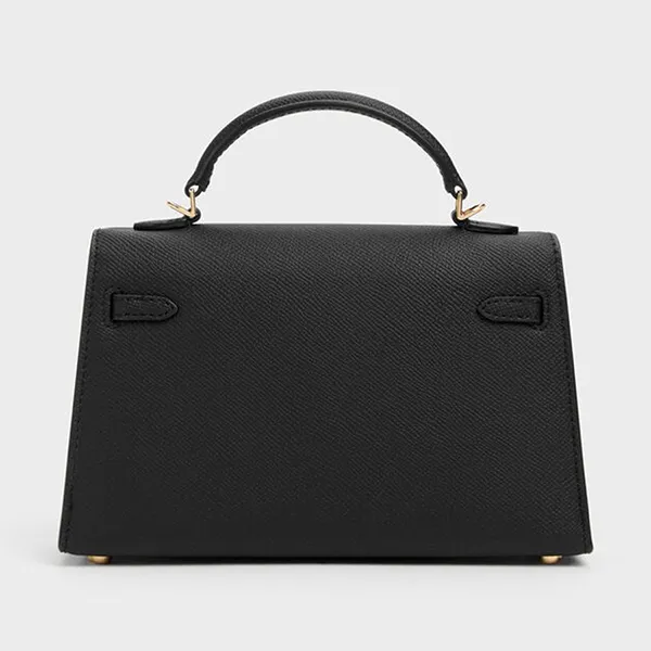 Túi Xách Tay Nữ Charles & Keith CNK Tricha Knotted Belt Top Handle Bag CK2-50701691 Black Màu Đen