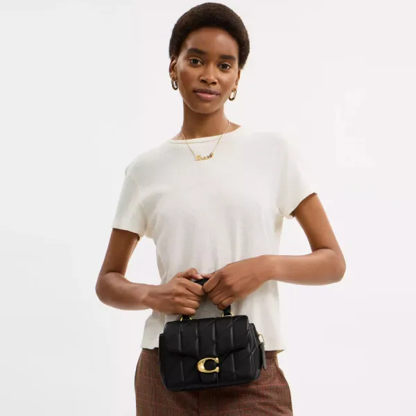 Túi Xách Tay Nữ Coach Tabby Top Handle Bag With Quilting Leather CCC12 Màu Đen