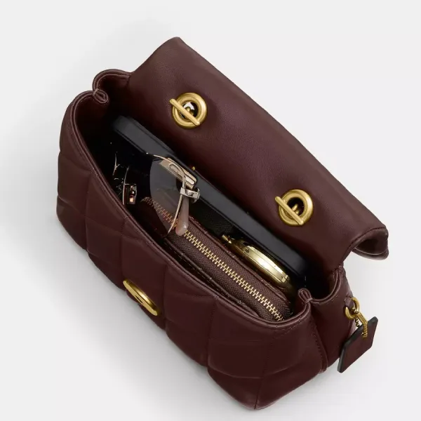 Túi Xách Tay Nữ Coach Tabby Top Handle Bag With Quilting Leather CCC12 Màu Nâu Chocolate