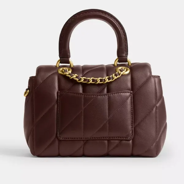 Túi Xách Tay Nữ Coach Tabby Top Handle Bag With Quilting Leather CCC12 Màu Nâu Chocolate