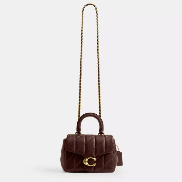 Túi Xách Tay Nữ Coach Tabby Top Handle Bag With Quilting Leather CCC12 Màu Nâu Chocolate