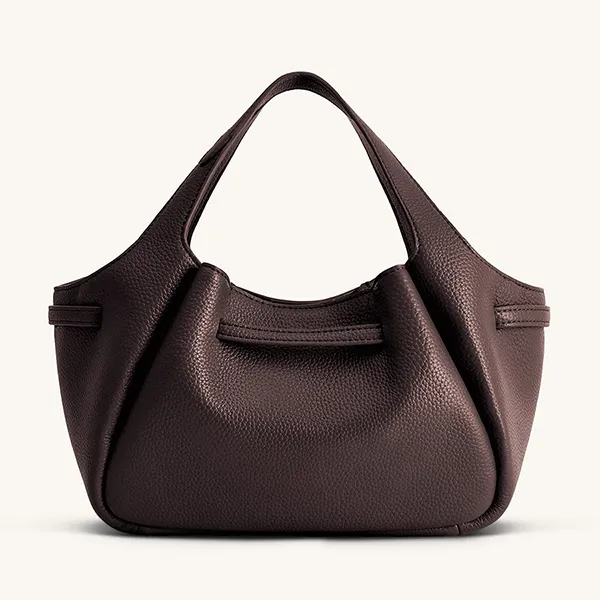 Túi Xách Tay Nữ JW Pei Mabel Soft Bow Tote Bag Dark Brown Handbag Màu Nâu