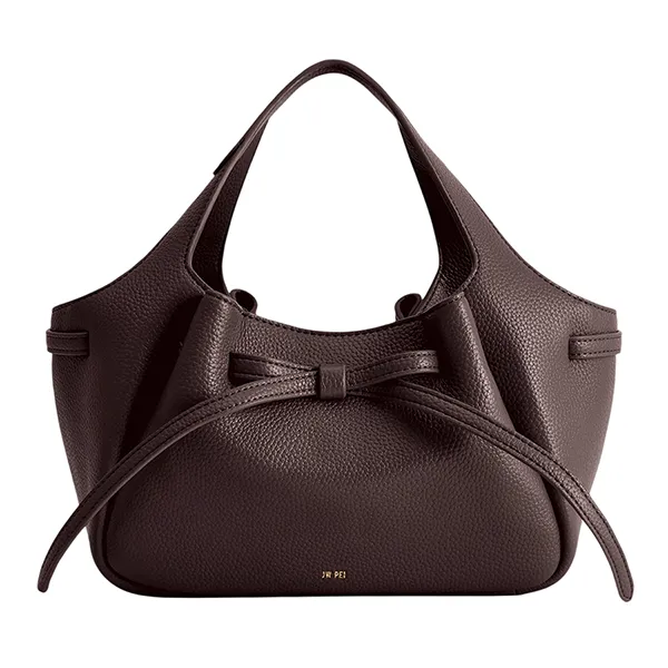 Túi Xách Tay Nữ JW Pei Mabel Soft Bow Tote Bag Dark Brown Handbag Màu Nâu