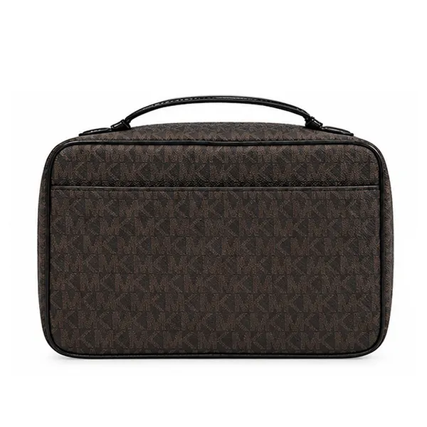 Túi Xách Tay Nữ Michael Kors MK Jet Set Travel Signature Logo Màu Nâu