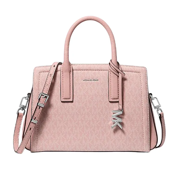Túi Xách Tay Nữ Michael Kors MK Laila Small Signature Logo Satchel 30S5S9IS1V 2696 Màu Hồng Pastel