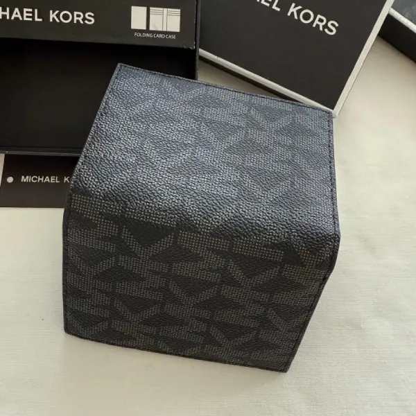 Ví Đựng Thẻ Nam Michael Kors MK Card Case Monogram Black Màu Đen