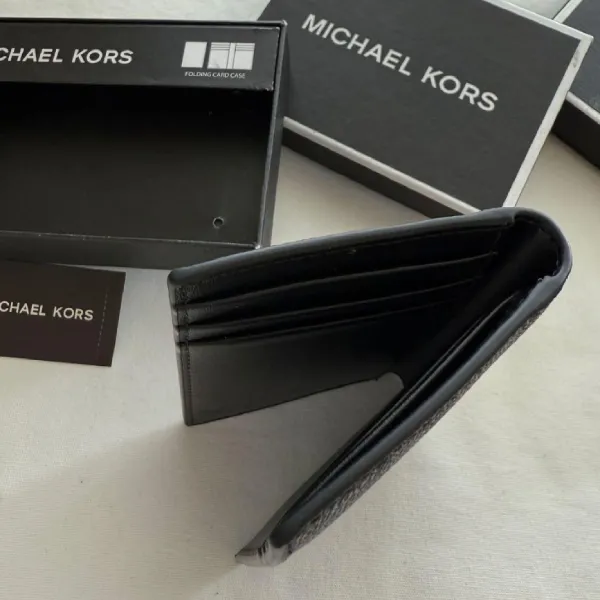 Ví Đựng Thẻ Nam Michael Kors MK Card Case Monogram Black Màu Đen