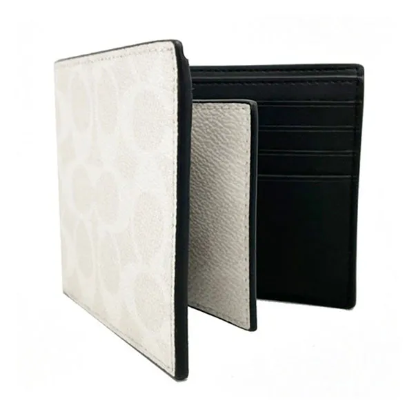 Ví Nam Coach 3-In-1 Wallet In Signature Canvas CW380 Màu Trắng Họa Tiết