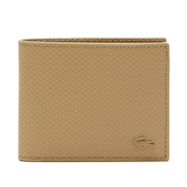 Ví Nam Lacoste Chantaco Pique Leather 3 Card Wallet NH2824 - L32 Màu Be