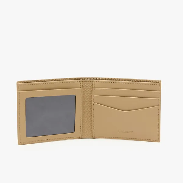 Ví Nam Lacoste Chantaco Pique Leather 3 Card Wallet NH2824 - L32 Màu Be