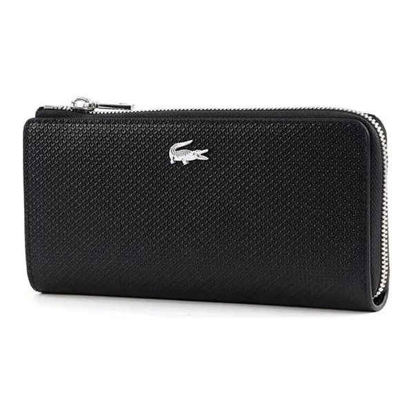 Ví Nam Lacoste Slim Zip Wallet Black NF3580 - 000 Màu Đen