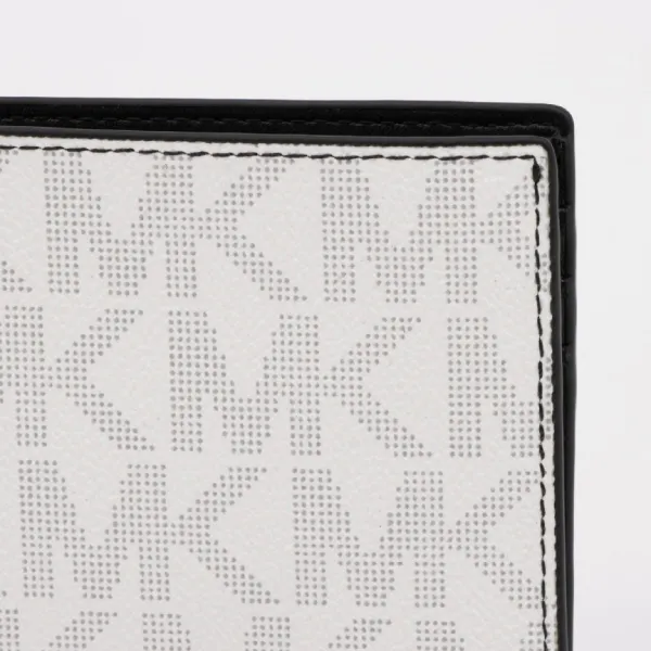 Ví Nam Michael Kors MK Monogram Slim Bi-fold Wallet 86F2SMNF5B Màu Trắng