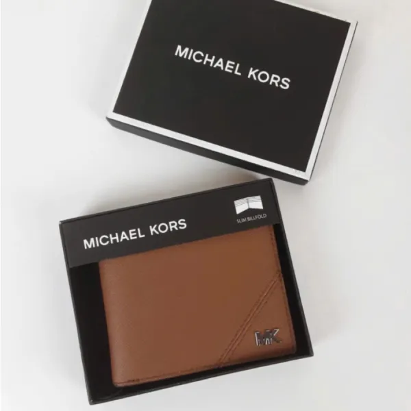 Ví Nam Michael Kors MK Slim Billfold Brown Leather Wallet 86F5SMNF5U Màu Nâu