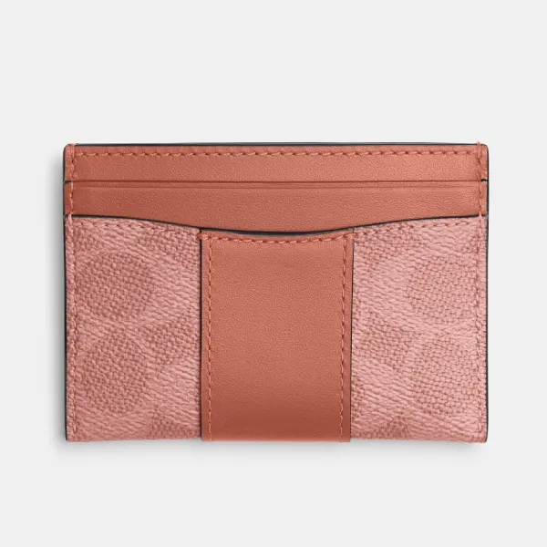 Ví Nữ Coach Essential Card Case In Signature Canvas CBY80 B4YU2 Màu Hồng Nâu