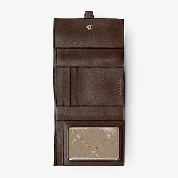 Ví Nữ Michael Kors MK Greenwich Medium Saffiano Leather Trifold Wallet 35S5GGRE6L Màu Nâu