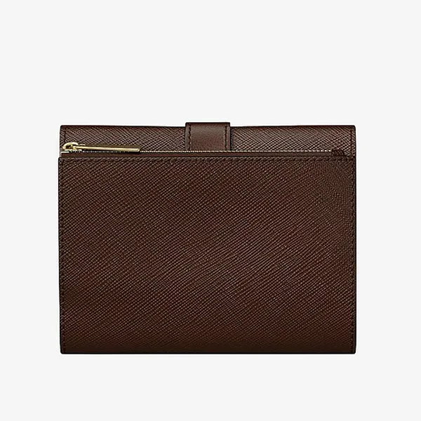 Ví Nữ Michael Kors MK Greenwich Medium Saffiano Leather Trifold Wallet 35S5GGRE6L Màu Nâu