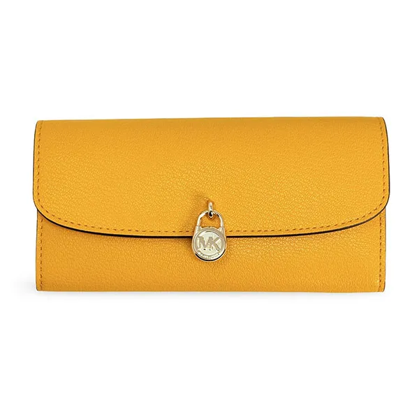 Ví Nữ Michael Kors MK Hamilton Large Leather Continental Wallet Pop Orange Màu Cam