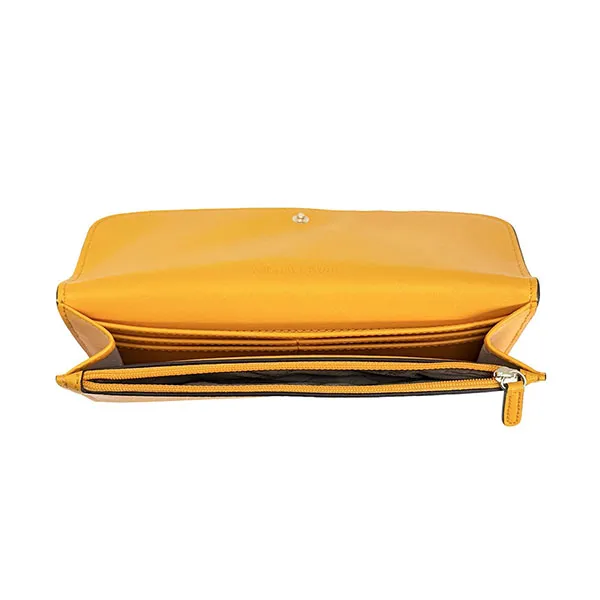 Ví Nữ Michael Kors MK Hamilton Large Leather Continental Wallet Pop Orange Màu Cam