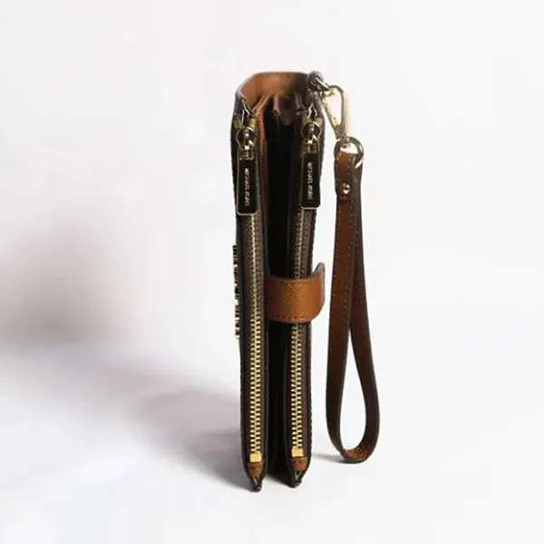 Ví Nữ Michael Kors MK Jet Set Double Zip Logo Brown 35F8GTVW0B Màu Nâu