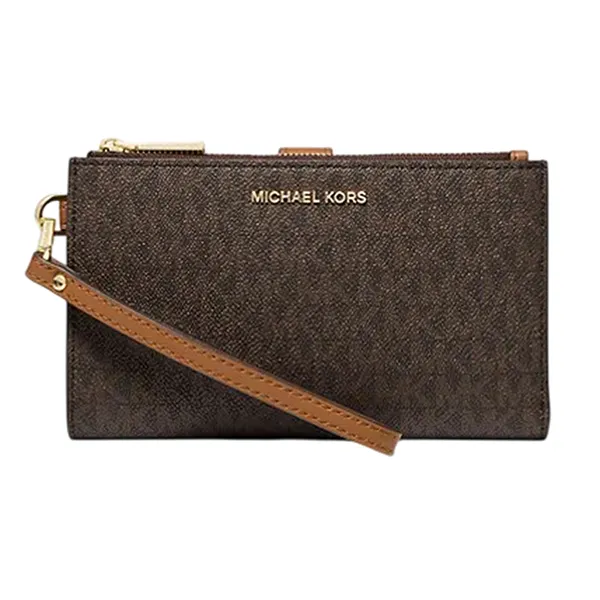 Ví Nữ Michael Kors MK Jet Set Double Zip Logo Brown 35F8GTVW0B Màu Nâu