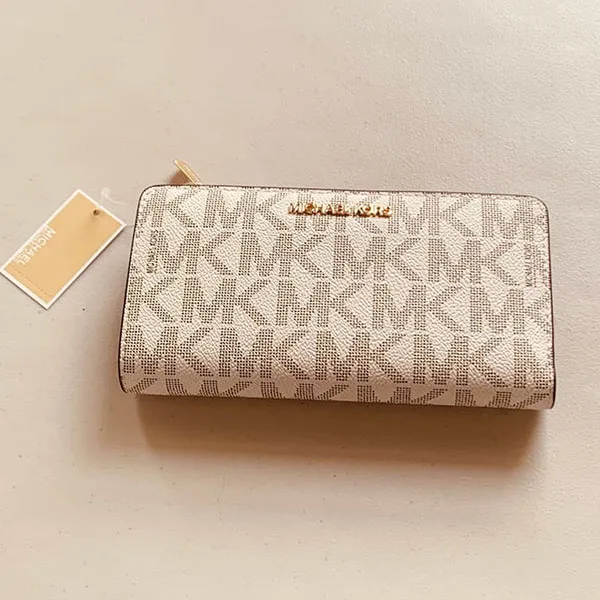 Ví Nữ Michael Kors MK Jet Set Wallet Màu Trắng Họa Tiết