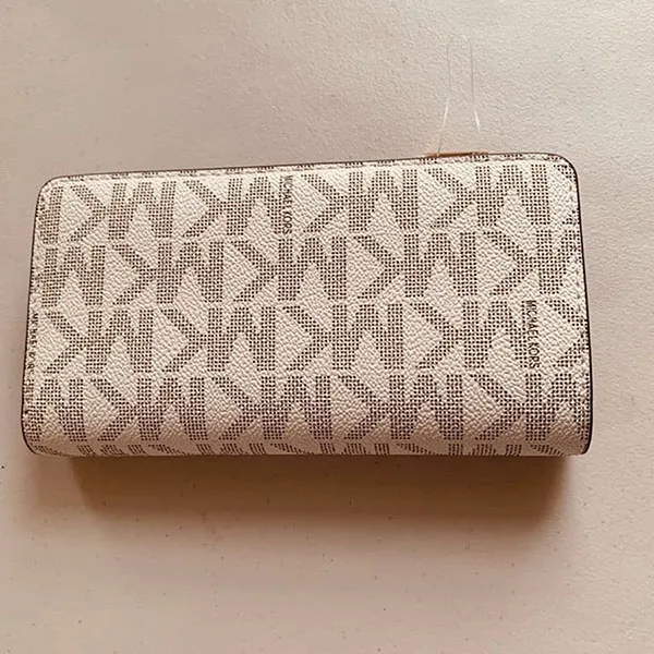Ví Nữ Michael Kors MK Jet Set Wallet Màu Trắng Họa Tiết