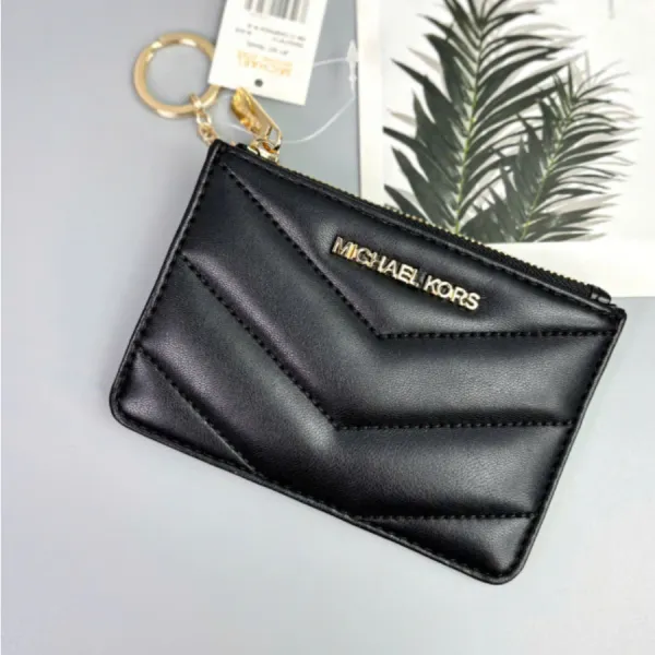 Ví Nữ Michael Kors MK Small Quilted Jet Set Travel Coin Purse 35R4GTVP1V Màu Đen